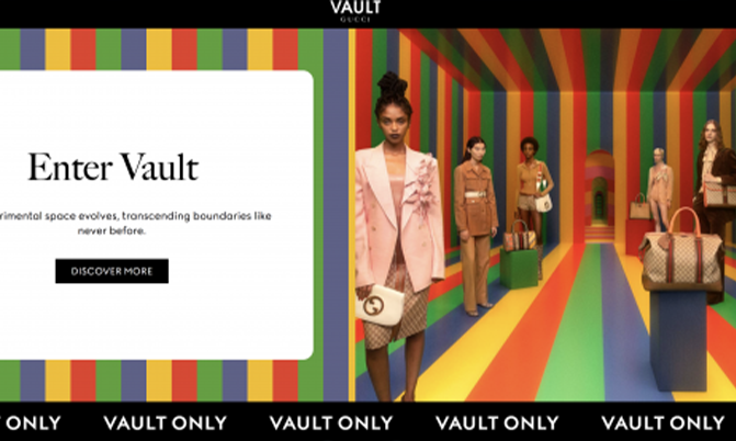 Gucci Vault website